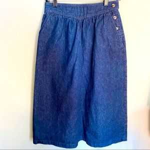 VTG 80s Liz Claiborne Blue Denim Skirt-27.5”W